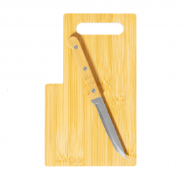 Planche à découper bambou avec couteau