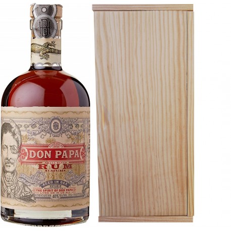 Rum Don Papa avec caisse bois personnalisée - Mabouteille