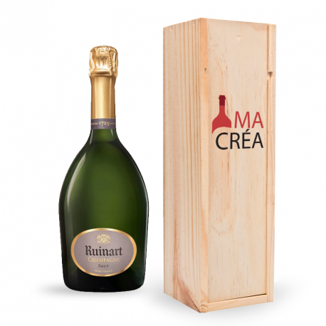 Champagne Ruinart avec caisse bois personnalisée - Mabouteille