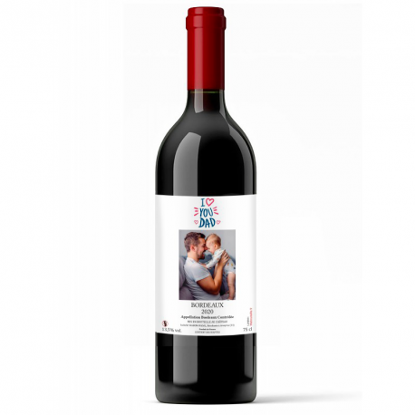 Bordeaux 2020 : vin rouge personnalisé (bouteille, étiquette et coffret)