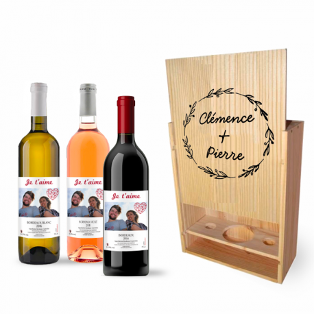 Coffret 3 Bouteilles 100% Bordeaux  - offrir et faire plaisir