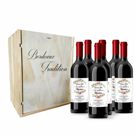 Bouteille de Vin de Bordeaux avec étiquette personnalisée