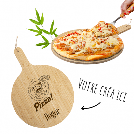 Planche à pizza en bambou personnalisée, peler, cadeaux de pizza, amateur  de pizza, bambou -  France